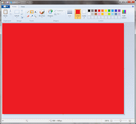 Paint in Windows 7: 800 x 600 in red