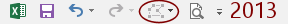 Quick Access Toolbar: Edit Shape button added (Excel 2013)