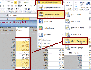 Sample: Conditional formatting with a top/bottom rule