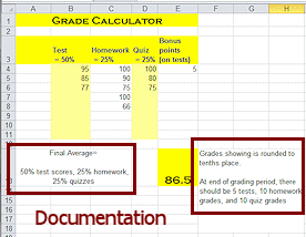 Sample: Documentation in blank area