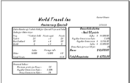 Sketch of spreadsheet layout