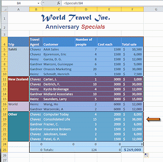 Sheet Formatted Groups: Fill without formatting to link cells in upper table