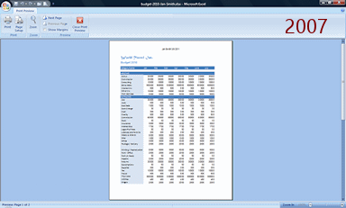 Print Preview (Excel 2007)