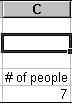 Column C width set to 9