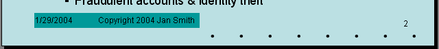 Footer placeholder on slide