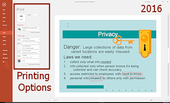 Print Preview: Slides (PowerPoint 2016)