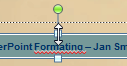 Pointer over top center resizing handle changes to double arrow.