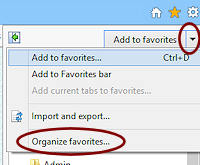Star > Add to favorites > Orghanize favorites... (IE11)