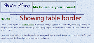 Table borders showing