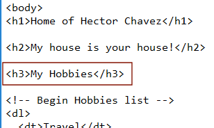 P tag changed to H3 in hector5-yourname.htm