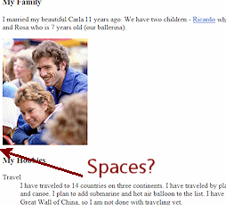 hector8 in browser after adding spaces before IMG tag 