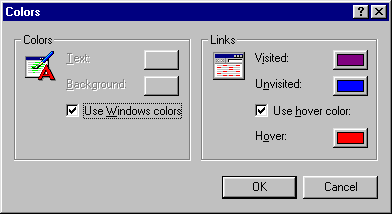 Dialog -Internet Options-colors