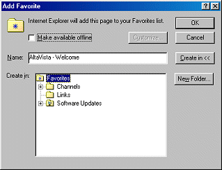 Dialog - Add Favorite - IE5