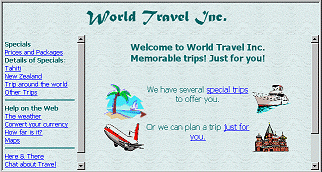 World Travel - invisible frames and scrollbars