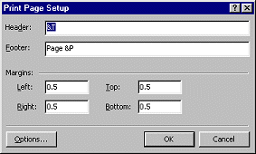Dialog: Page Setup
