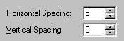 Dialog: Image Properties | Appearnace - horizontal spacing = 5
