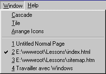 Menu: Window - 4 documents open