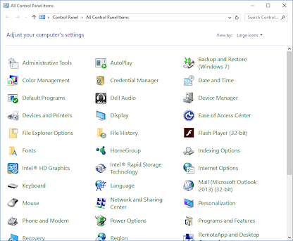 Contol Panel (Win10)