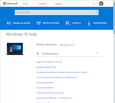 Edge shows page of Trending Topics for Windows