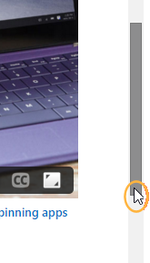 Drag the scroll box.