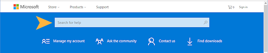 Search box for Microsoft pages 