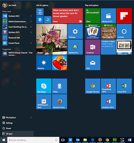 Start menu (Win10)