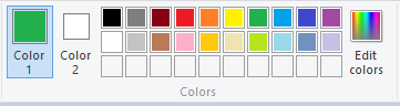 Color Palette on Ribbon in Paint (Win10)