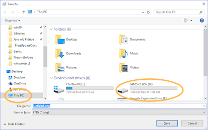 Dialog: Save As (Win10)