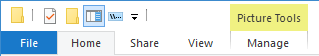 Ribbon with tabs (Win10)