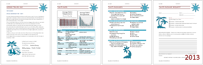 Trip Planner document finished.(Word 2013)