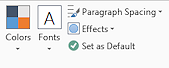 Ribbon: Design: Buttons for Color, Font, and Effects themes (Word 2013)