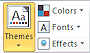 Themes tab group with buttons for Color, Font, and Effects (Word 2010)