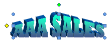 WordArt in final colors, turquoise and indigo (Word 2007)