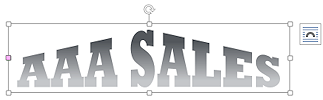 WordArt transformed with Triangle Up shape (Word 2013)