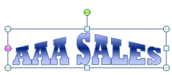 WordArt transformed with Triangle Up shape