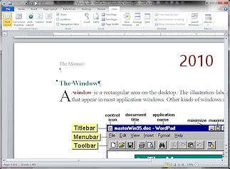 Documents that don't fit inside the window. (Word 2010)
