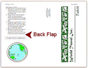 Brochure back flap