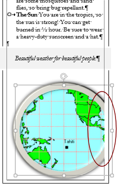 Brochure with map inserted and framed with Metal Oval 