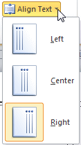 Button: Align Text - gallery - Right, with 270 degree text (Word 2010)
