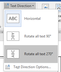 Button: Text Direction - gallery open - 270 degrees (Word 2016)