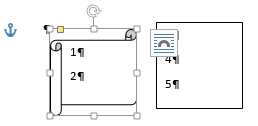 Text Box shape is Horizontal Scroll (Word 2013)