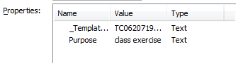 New property displayed in File Properties Custom tab.