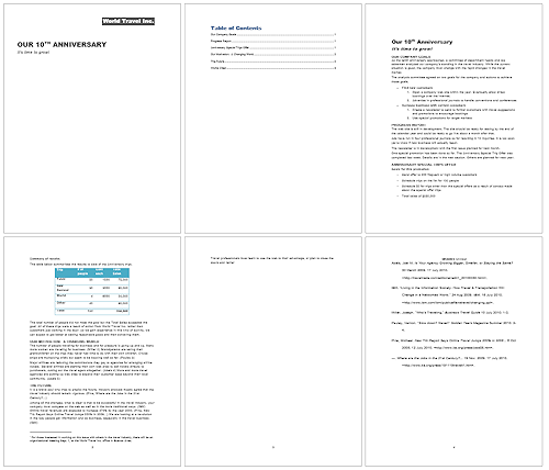 Report with 6 pages after changing Body Text font size (Word 2013)