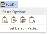 Paste Options - Table (Word 2013)