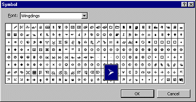Dialog- Symbol - Wingdings