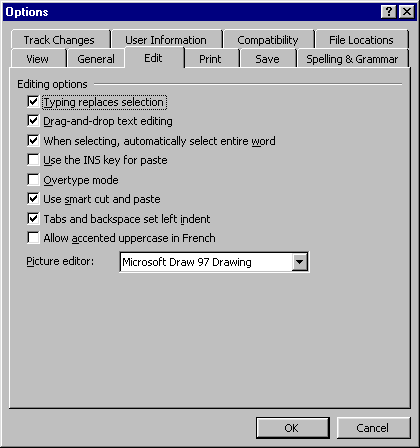 Dialog Options - Edit