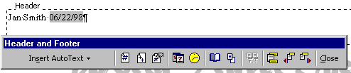 Flyer header with name and date